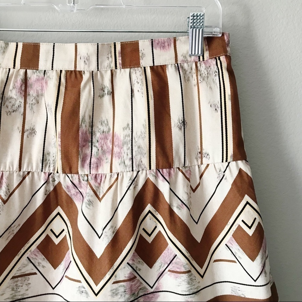 TINY for Anthropologie NWT Raleigh A-Line Mini Skirt Size Medium Floral Striped - Picture 7 of 12